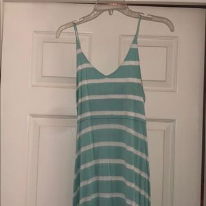 Blue striped maxi dress